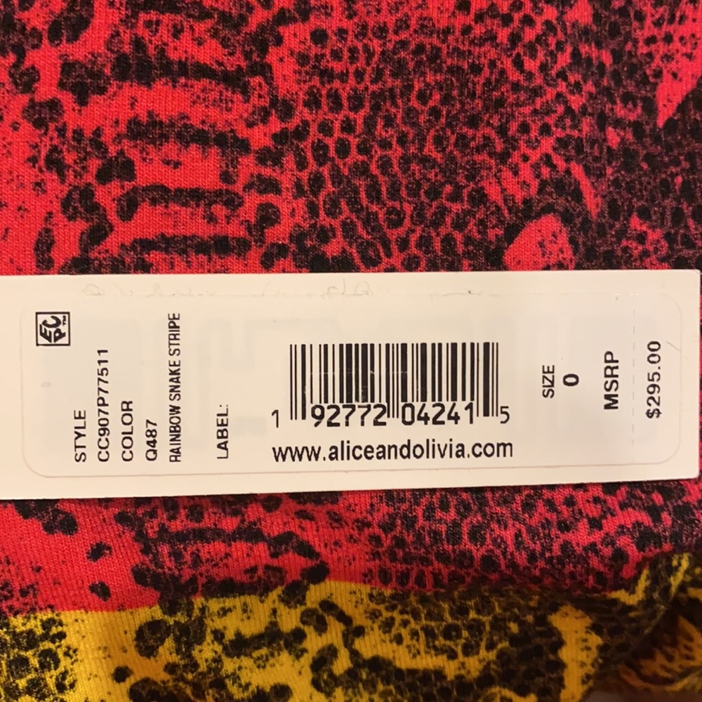 NWT Alice+Olivia Delora Snake Stripe Sheath Dress - Picture 7 of 7